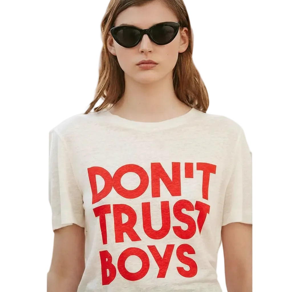 Damen T-Shirt aus Baumwolle mit Buchstabenprint
