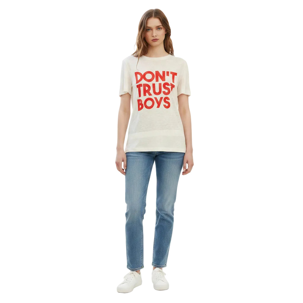 Damen T-Shirt aus Baumwolle mit Buchstabenprint