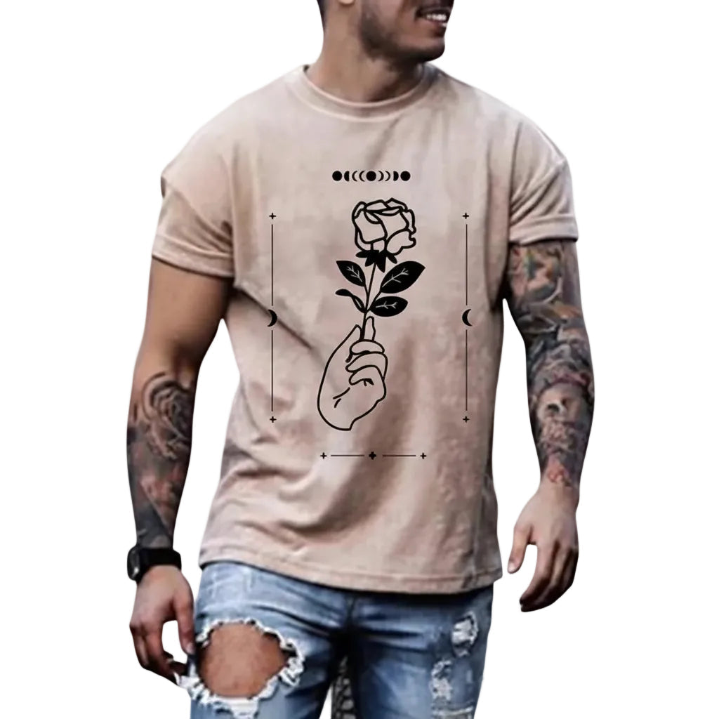Herren T-Shirt in Großen Größen mit Print und Rundhalsausschnitt